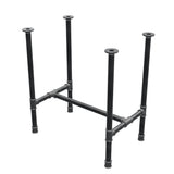 Base per tavolo da pranzo, struttura a H, ghisa e acciaio Ø 34 mm, 72 × 46 cm, altezza 75 cm