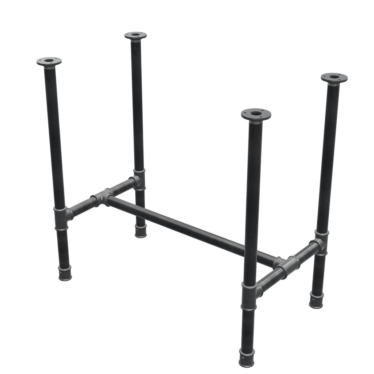 Base per tavolo da pranzo, struttura a H, ghisa e acciaio Ø 34 mm, 82 × 46 cm, altezza 75 cm