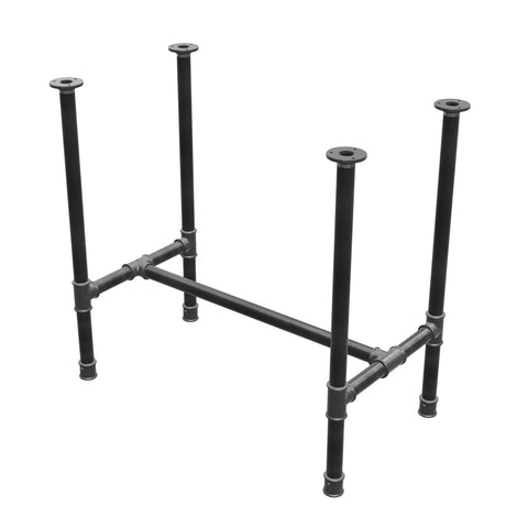 Base per tavolo da pranzo, struttura a H, ghisa e acciaio Ø 34 mm, 82 × 46 cm, altezza 75 cm