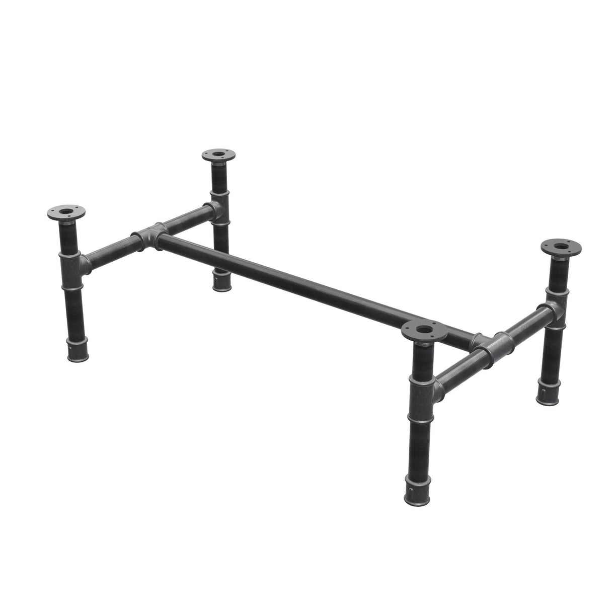 Base per tavolino, struttura a H, ghisa e acciaio Ø 34 mm, 92 × 52 cm, altezza 32 cm