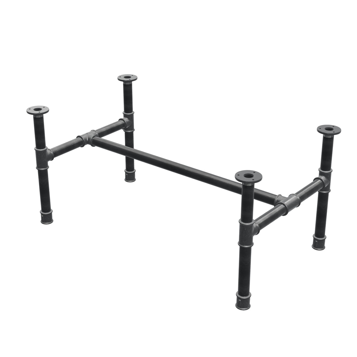 Base per tavolino, struttura a H, ghisa e acciaio Ø 34 mm, 92 × 52 cm, altezza 42 cm