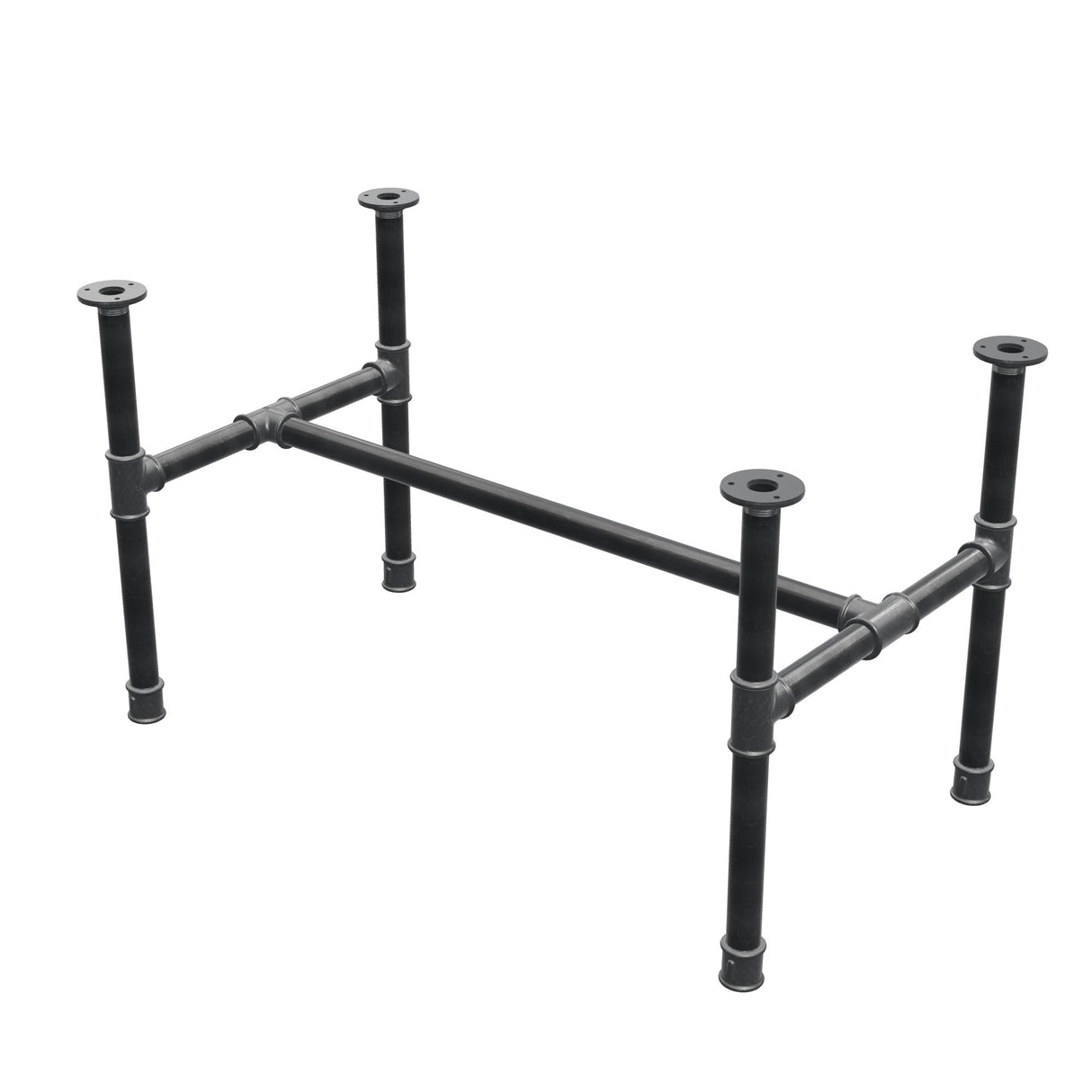 Base per tavolino, struttura a H, ghisa e acciaio Ø 34 mm, 92 × 52 cm, altezza 52 cm