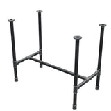 Base per tavolo da pranzo, struttura a H, ghisa e acciaio Ø 34 mm, 92 × 52 cm, altezza 75 cm