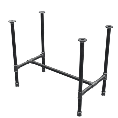 Base per tavolo da pranzo, struttura a H, ghisa e acciaio Ø 34 mm, 92 × 52 cm, altezza 75 cm