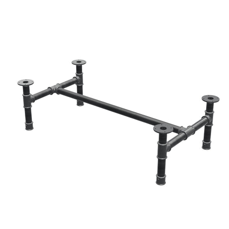 Base per tavolino, struttura a H, ghisa e acciaio Ø 42 mm, 116 × 61 cm, altezza 34 cm