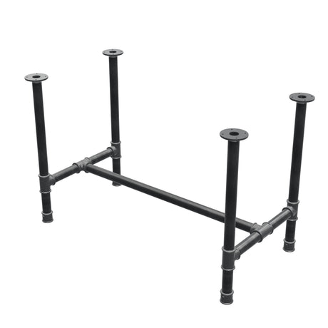 Base per tavolo da pranzo, struttura a H, ghisa e acciaio Ø 42 mm, 116 × 61 cm, altezza 74 cm