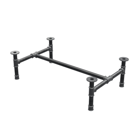 Base per tavolino, struttura a H, ghisa e acciaio Ø 42 mm, 116 × 71 cm, altezza 34 cm