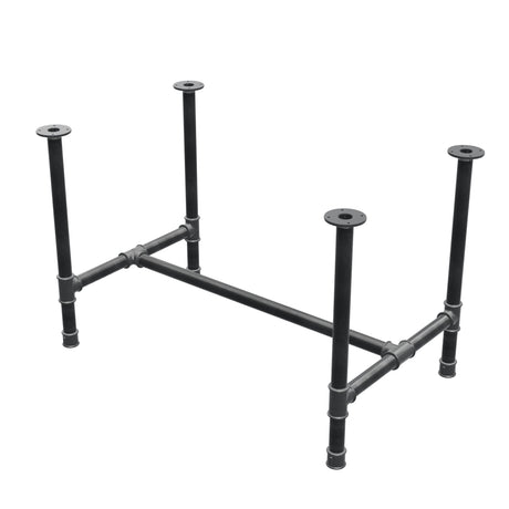 Base per tavolo da pranzo, struttura a H, ghisa e acciaio Ø 42 mm, 116 × 71 cm, altezza 74 cm