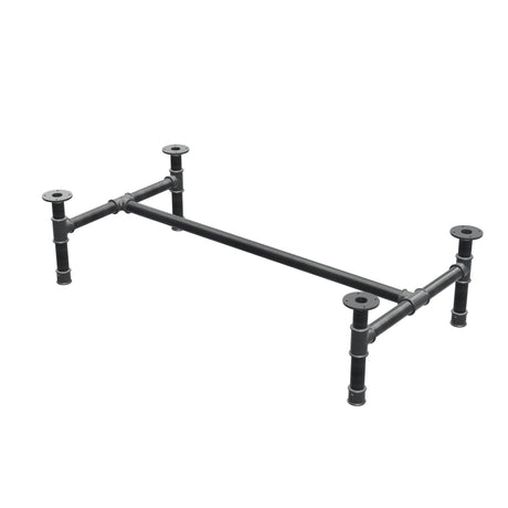 Base per tavolino, struttura a H, ghisa e acciaio Ø 42 mm, 136 × 71 cm, altezza 34 cm