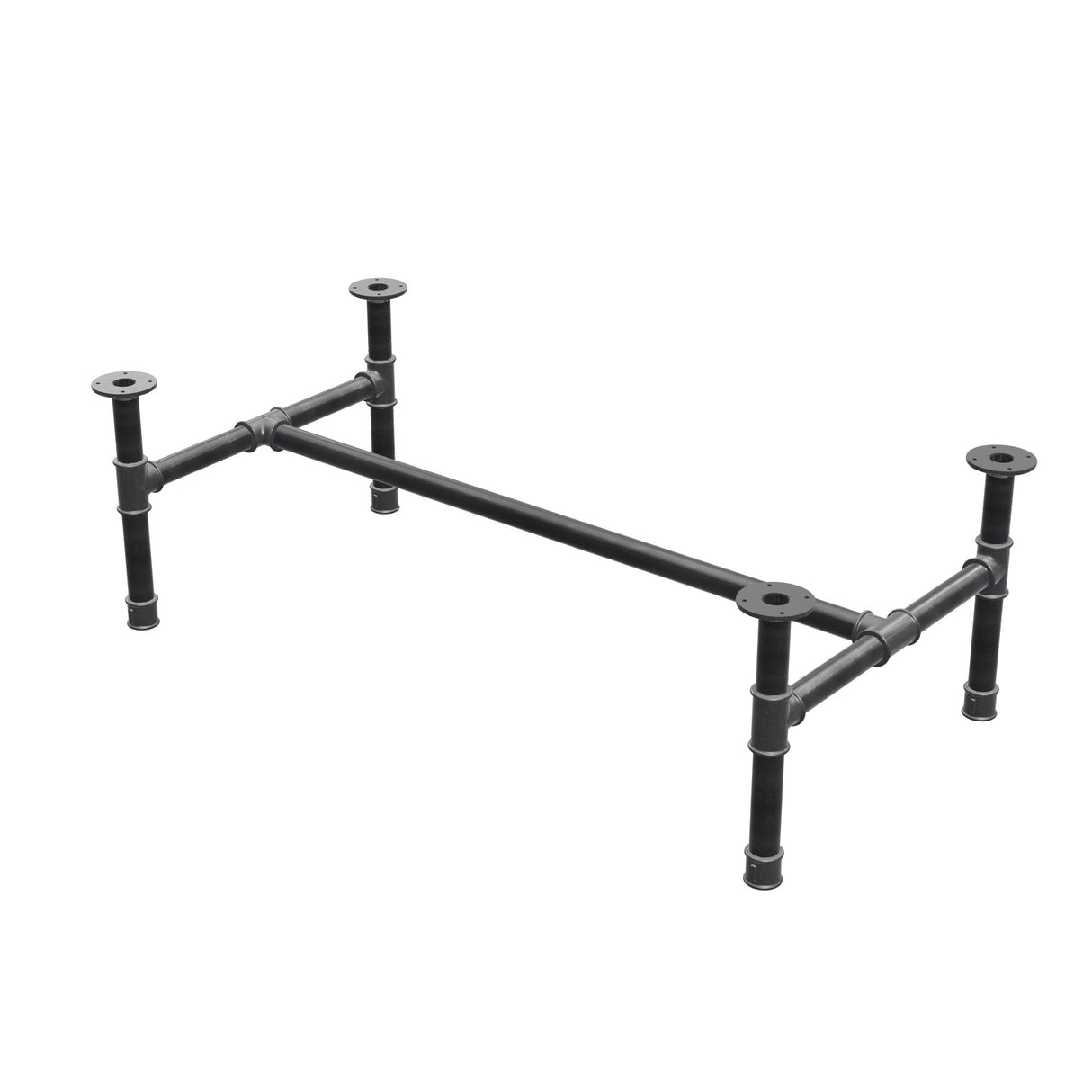Base per tavolino, struttura a H, ghisa e acciaio Ø 42 mm, 136 × 71 cm, altezza 44 cm