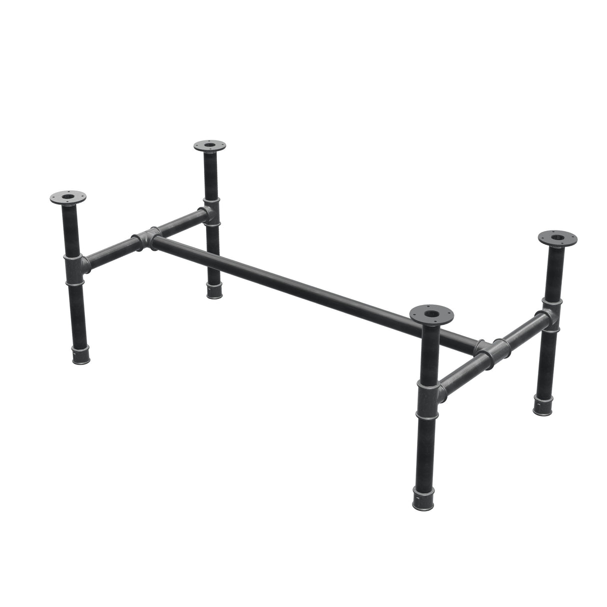 Base per tavolino, struttura a H, ghisa e acciaio Ø 42 mm, 136 × 71 cm, altezza 54 cm