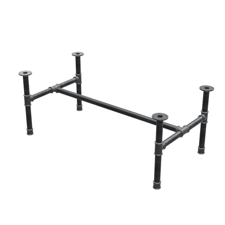 Base per tavolino, struttura a H, ghisa e acciaio Ø 42 mm, 136 × 71 cm, altezza 54 cm