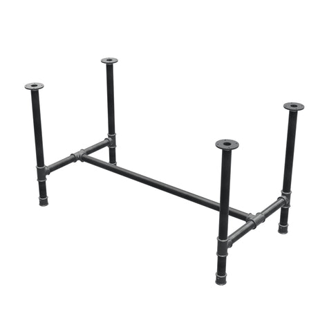 Base per tavolo da pranzo, struttura a H, ghisa e acciaio Ø 42 mm, 136 × 71 cm, altezza 74 cm