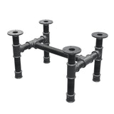 Base per tavolino, struttura a H, ghisa e acciaio Ø 42 mm, 56 × 41 cm, altezza 34 cm