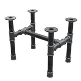 Base per tavolino, struttura a H, ghisa e acciaio Ø 42 mm, 56 × 41 cm, altezza 44 cm