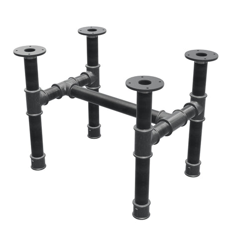 Base per tavolino, struttura a H, ghisa e acciaio Ø 42 mm, 56 × 41 cm, altezza 44 cm