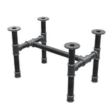 Base per tavolino, struttura a H, ghisa e acciaio Ø 42 mm, 66 × 45 cm, altezza 44 cm