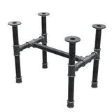 Base per tavolino, struttura a H, ghisa e acciaio Ø 42 mm, 66 × 45 cm, altezza 54 cm