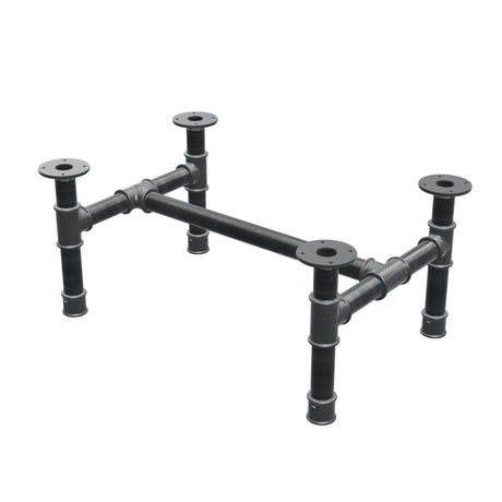 Base per tavolino, struttura a H, ghisa e acciaio Ø 42 mm, 76 × 51 cm, altezza 34 cm