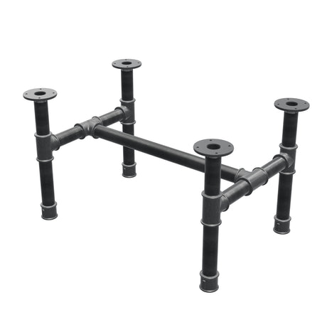 Base per tavolino, struttura a H, ghisa e acciaio Ø 42 mm, 76 × 51 cm, altezza 44 cm