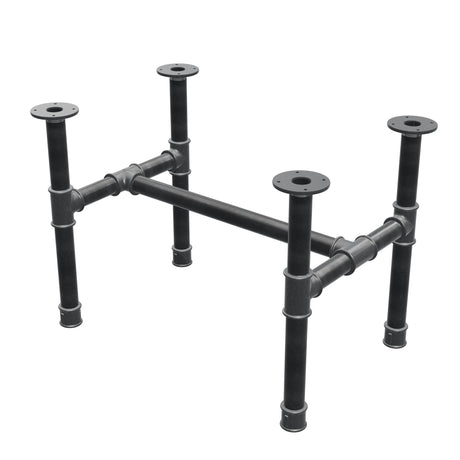 Base per tavolino, struttura a H, ghisa e acciaio Ø 42 mm, 76 × 51 cm, altezza 54 cm