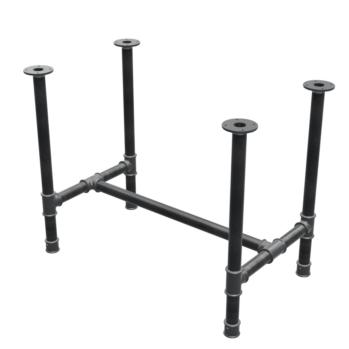 Base per tavolo da pranzo, struttura a H, ghisa e acciaio Ø 42 mm, 96 × 57 cm, altezza 74 cm