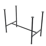 Base per tavolo da pranzo, struttura a H, ghisa e acciaio Ø 27 mm, 101 × 55 cm, altezza 74 cm