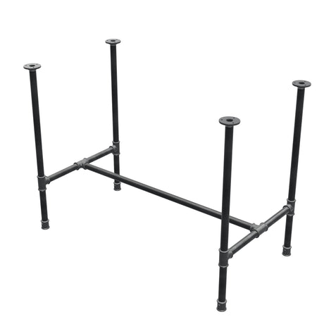 Base per tavolo da pranzo, struttura a H, ghisa e acciaio Ø 27 mm, 101 × 55 cm, altezza 74 cm