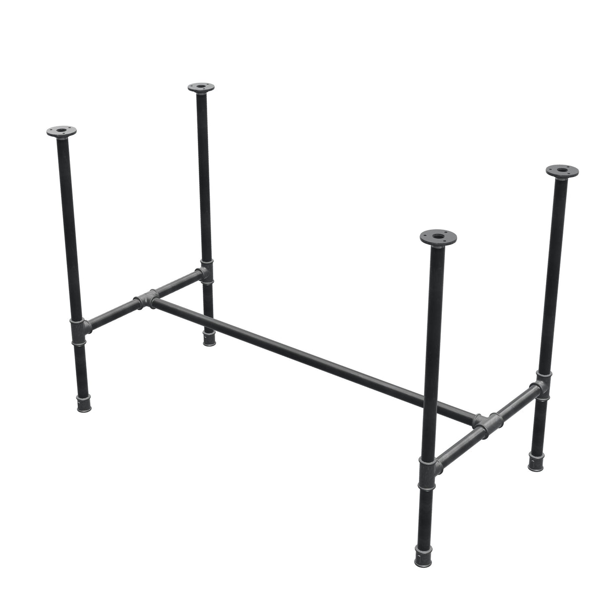 Base per tavolo da pranzo, struttura a H, ghisa e acciaio Ø 27 mm, 111 × 55 cm, altezza 74 cm