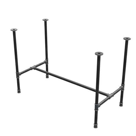 Base per tavolo da pranzo, struttura a H, ghisa e acciaio Ø 27 mm, 111 × 55 cm, altezza 74 cm