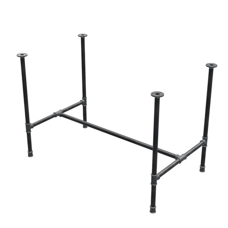 Base per tavolo da pranzo, struttura a H, ghisa e acciaio Ø 27 mm, 111 × 65 cm, altezza 74 cm