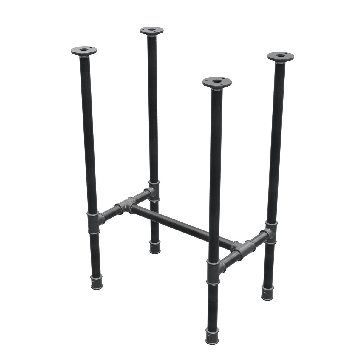 Base per tavolo da pranzo, struttura a H, ghisa e acciaio Ø 27 mm, 51 × 35 cm, altezza 74 cm