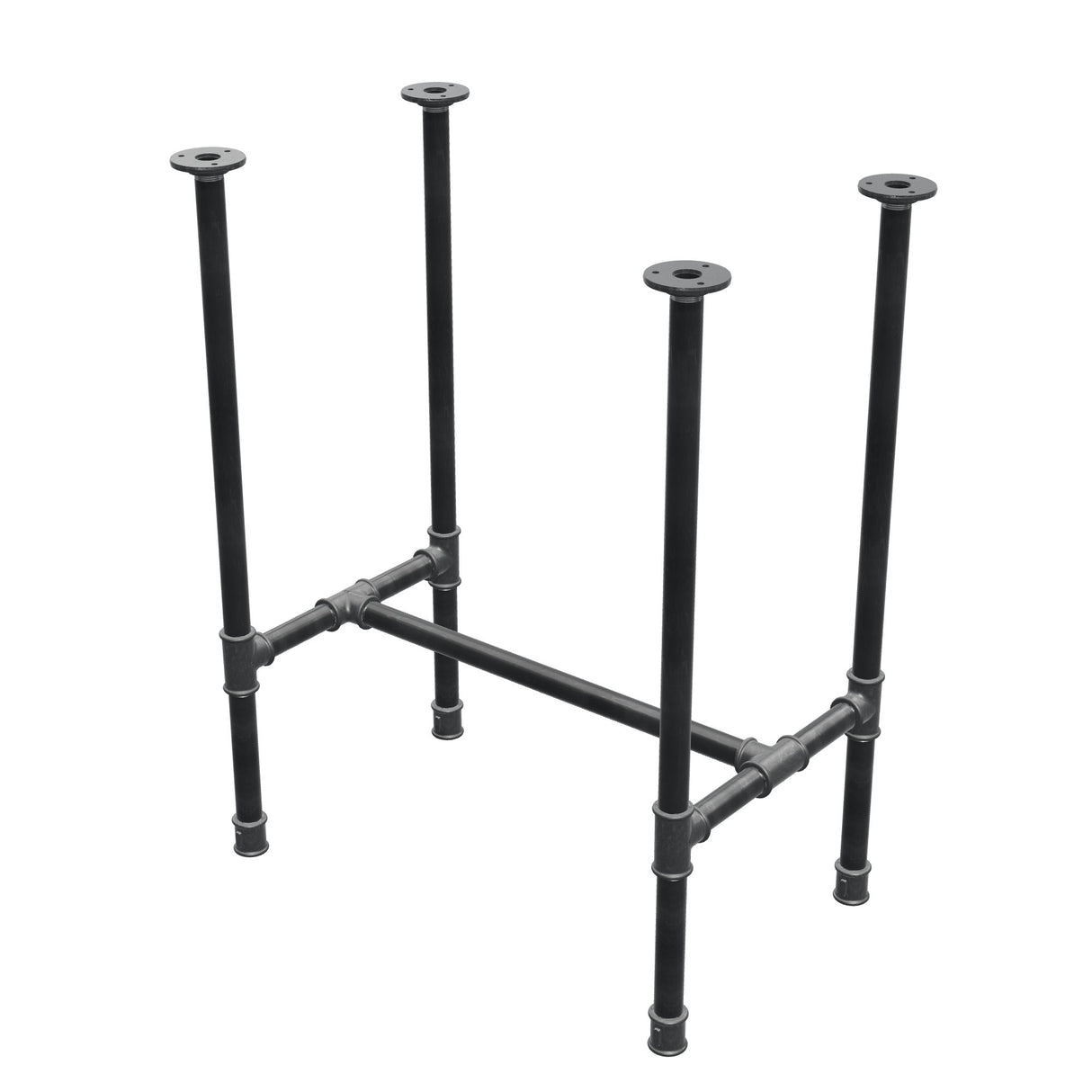 Base per tavolo da pranzo, struttura a H, ghisa e acciaio Ø 27 mm, 61 × 39 cm, altezza 74 cm