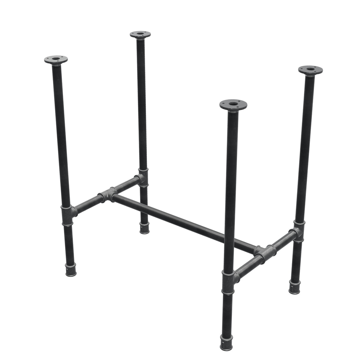 Base per tavolo da pranzo, struttura a H, ghisa e acciaio Ø 27 mm, 71 × 45 cm, altezza 74 cm