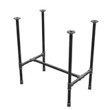 Base per tavolo da pranzo, struttura a H, ghisa e acciaio Ø 27 mm, 71 × 45 cm, altezza 74 cm