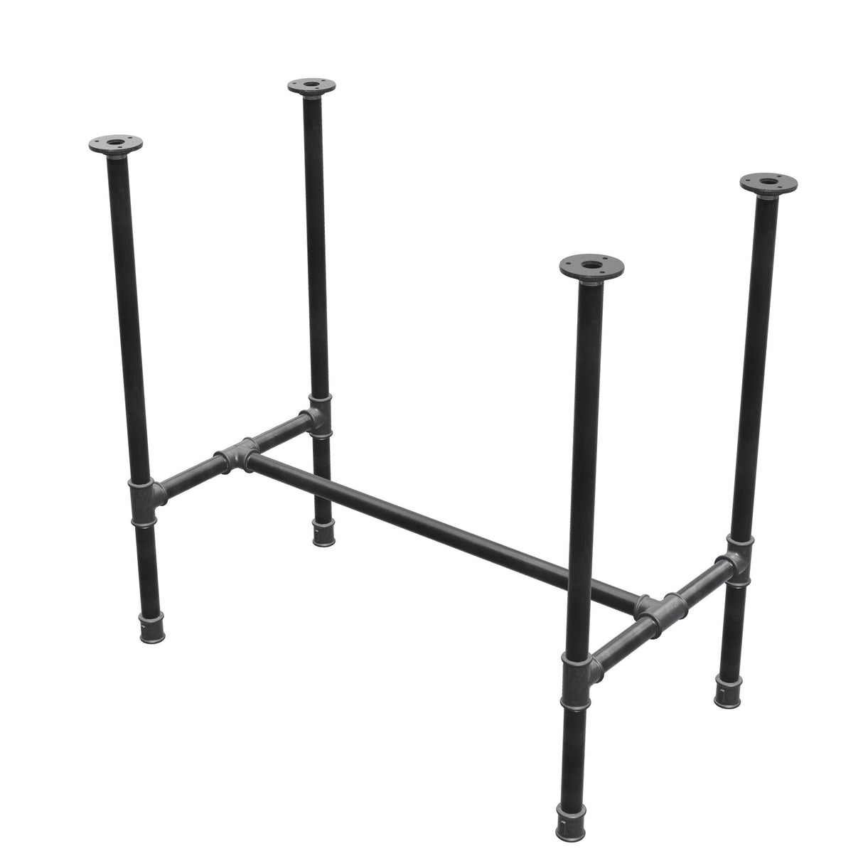 Base per tavolo da pranzo, struttura a H, ghisa e acciaio Ø 27 mm, 81 × 45 cm, altezza 74 cm