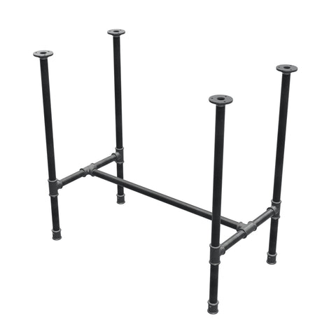 Base per tavolo da pranzo, struttura a H, ghisa e acciaio Ø 27 mm, 81 × 45 cm, altezza 74 cm