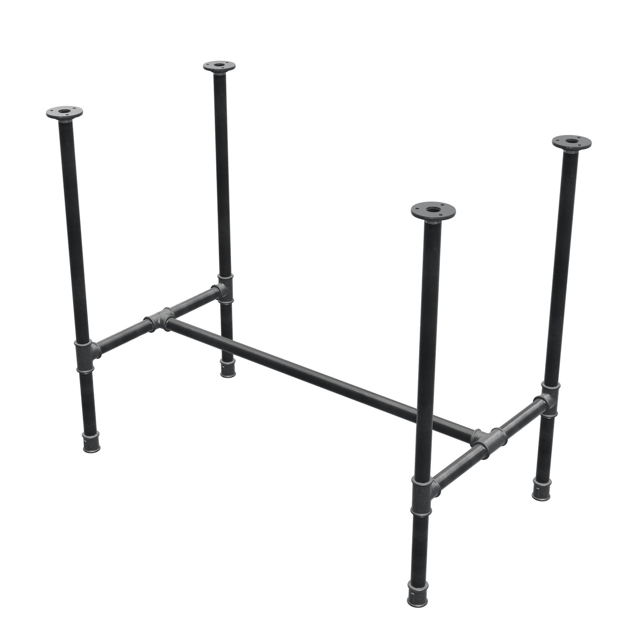 Base per tavolo da pranzo, struttura a H, ghisa e acciaio Ø 27 mm, 91 × 51 cm, altezza 74 cm