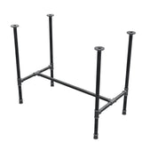 Base per tavolo da pranzo, struttura a H, ghisa e acciaio Ø 27 mm, 91 × 51 cm, altezza 74 cm