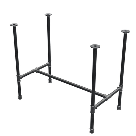 Base per tavolo da pranzo, struttura a H, ghisa e acciaio Ø 27 mm, 91 × 51 cm, altezza 74 cm