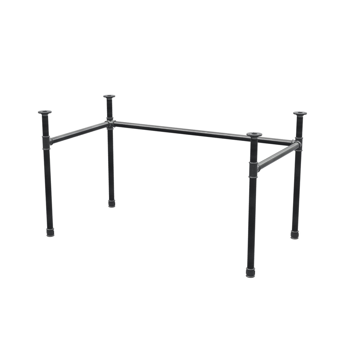 Base per scrivania, struttura a U, ghisa e acciaio Ø 34 mm, 132 × 72 cm, altezza 72 cm