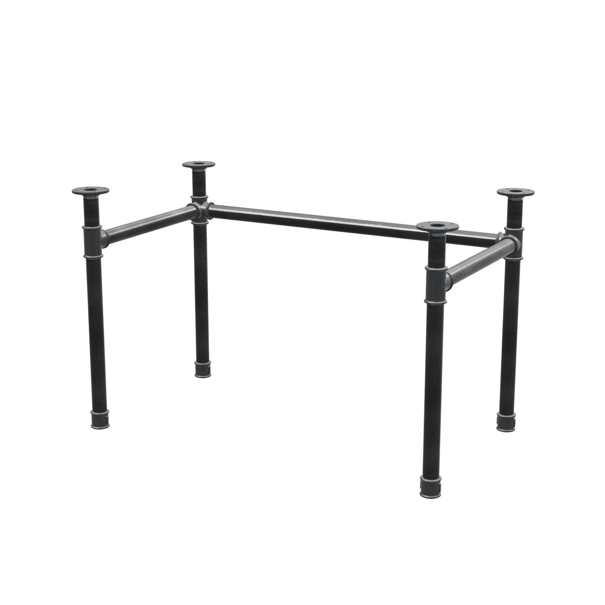 Base per scrivania, struttura a U, ghisa e acciaio Ø 42 mm, 116 × 66 cm, altezza 70 cm
