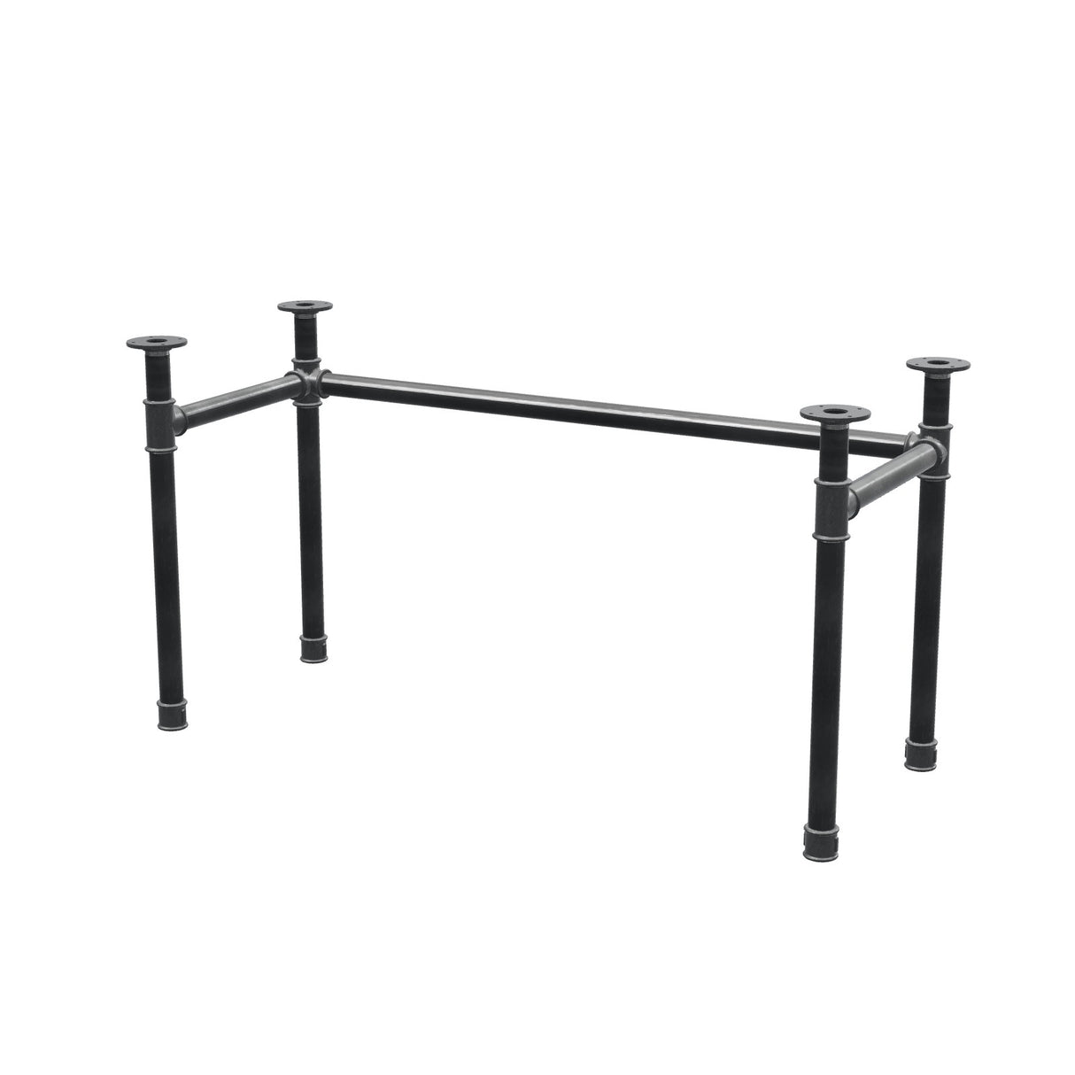 Base per scrivania, struttura a U, ghisa e acciaio Ø 42 mm, 136 × 56 cm, altezza 70 cm
