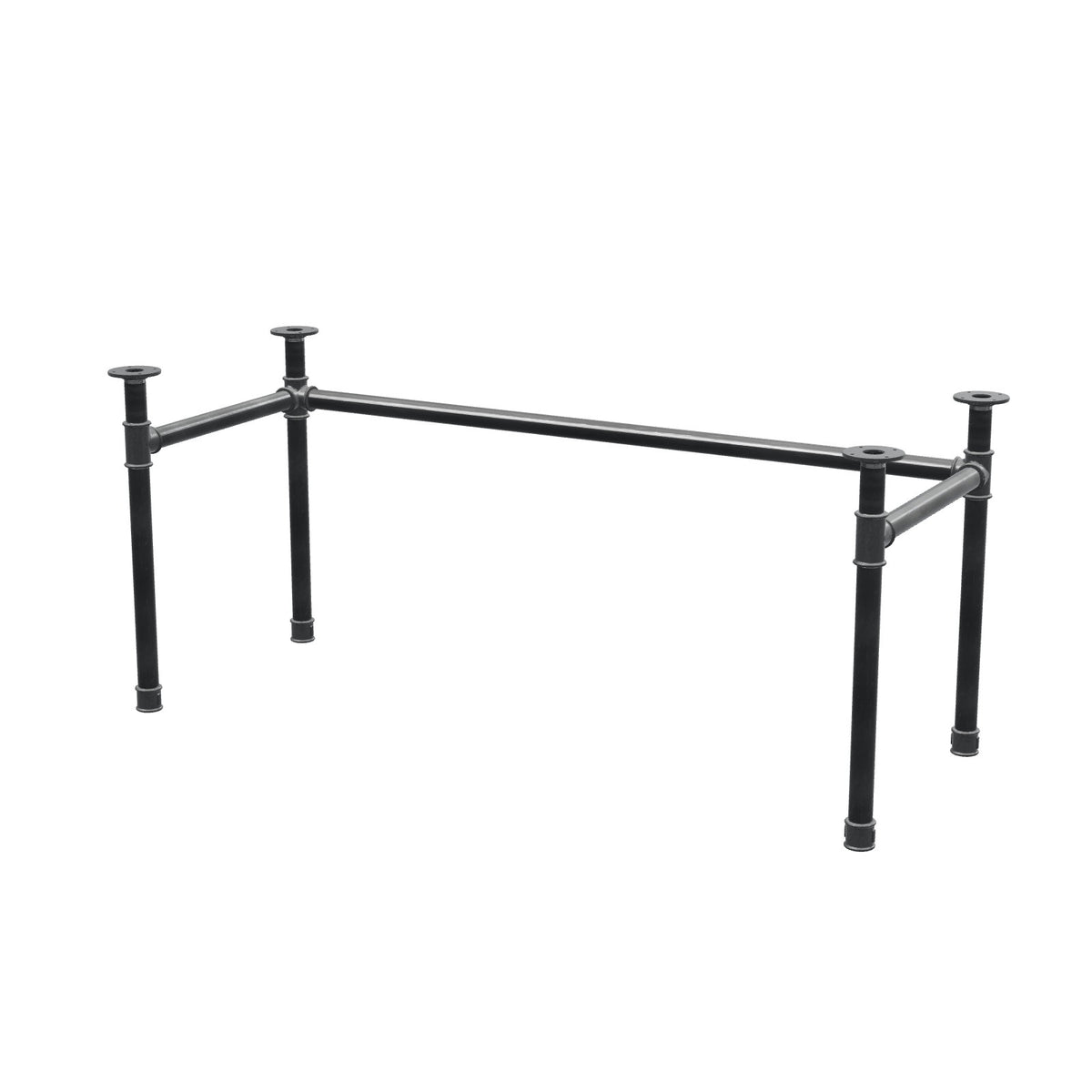 Base per scrivania, struttura a U, ghisa e acciaio Ø 42 mm, 166 × 66 cm, altezza 70 cm