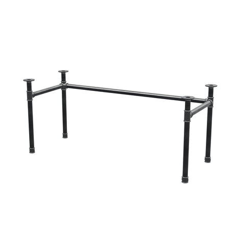 Base per scrivania, struttura a U, ghisa e acciaio Ø 42 mm, 166 × 66 cm, altezza 70 cm
