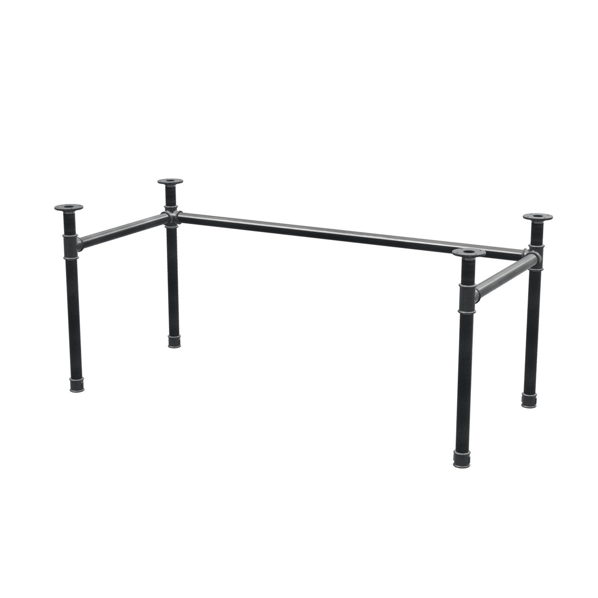 Base per scrivania, struttura a U, ghisa e acciaio Ø 42 mm, 166 × 76 cm, altezza 70 cm