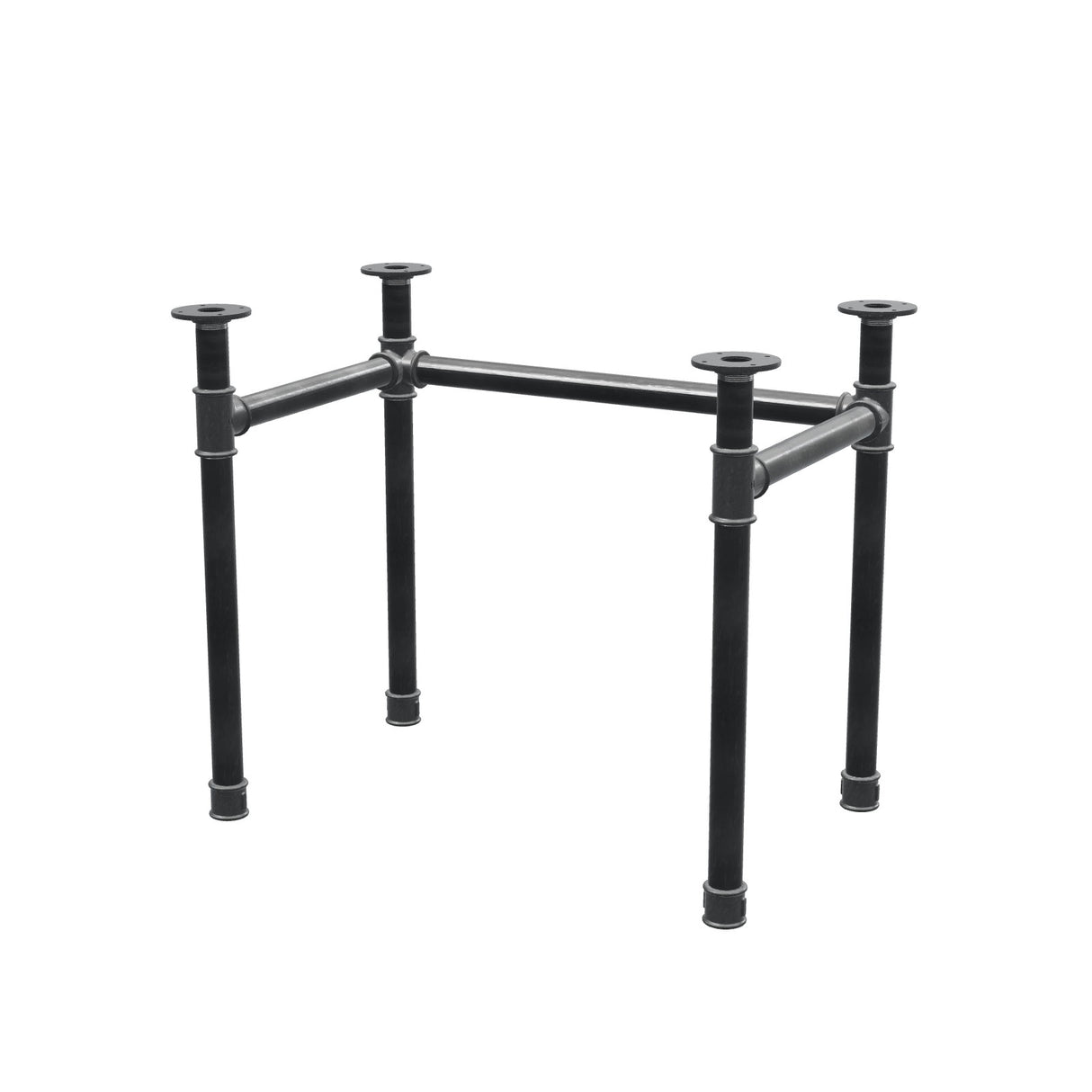 Base per scrivania, struttura a U, ghisa e acciaio Ø 42 mm, 86 × 56 cm, altezza 70 cm