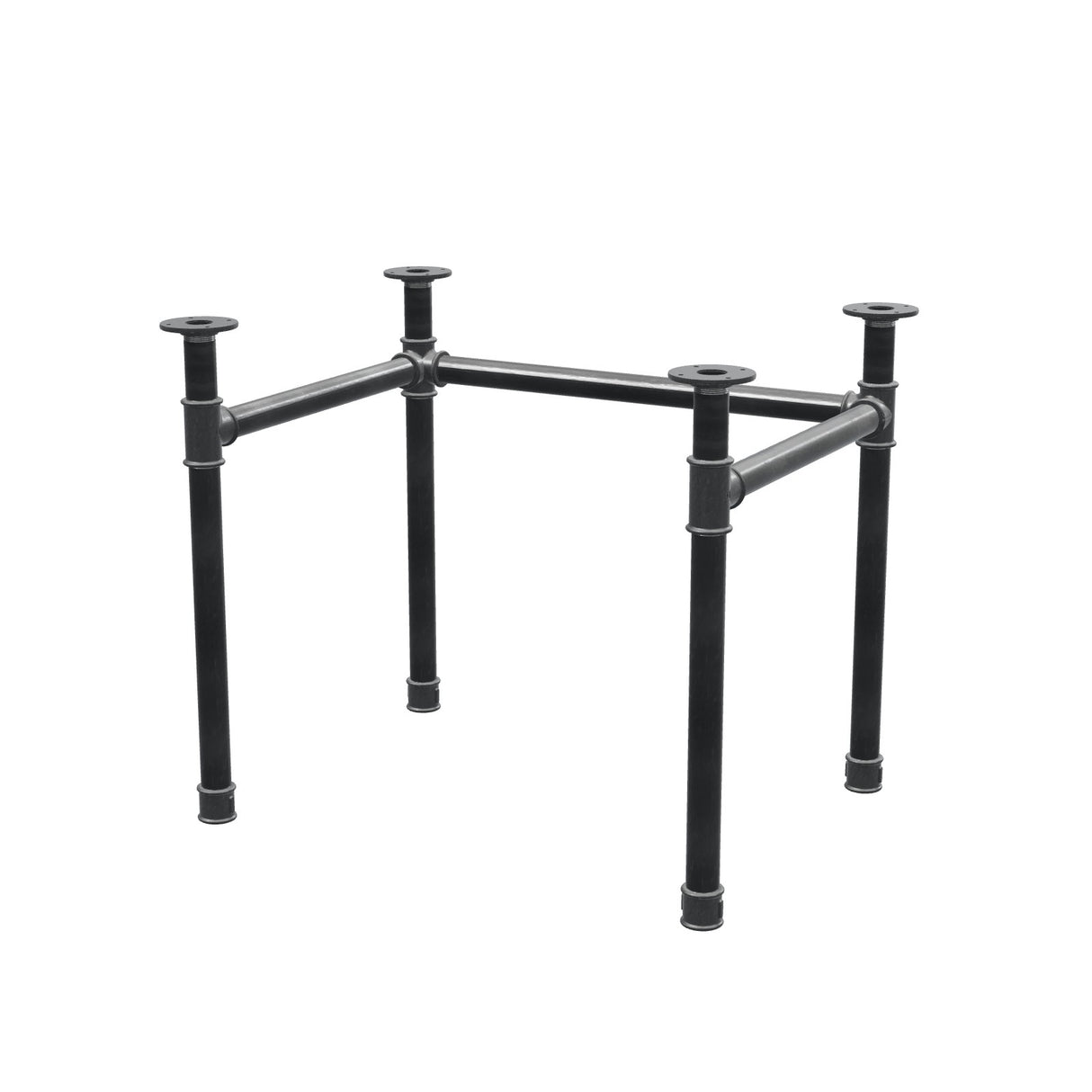 Base per scrivania, struttura a U, ghisa e acciaio Ø 42 mm, 86 × 66 cm, altezza 70 cm