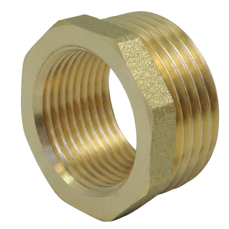 Riduzione filettata maschio filettata femmina in ottone CW617N BSP - vista isometrica 3/4