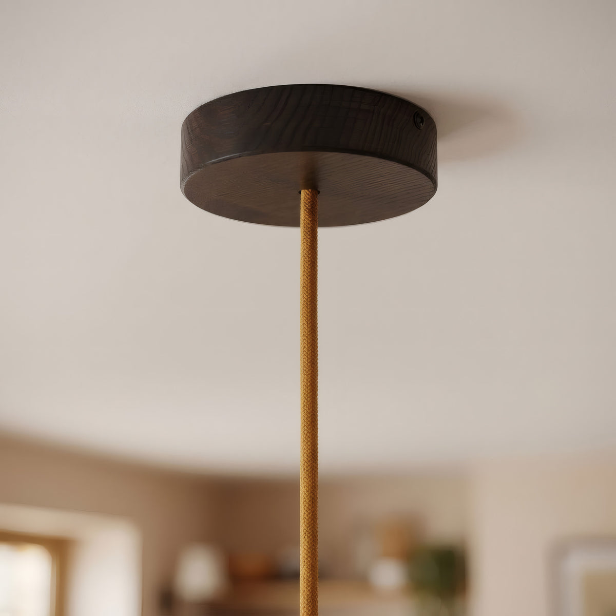Rosone rotondo in legno, Ø 120 mm — Effetto wengé